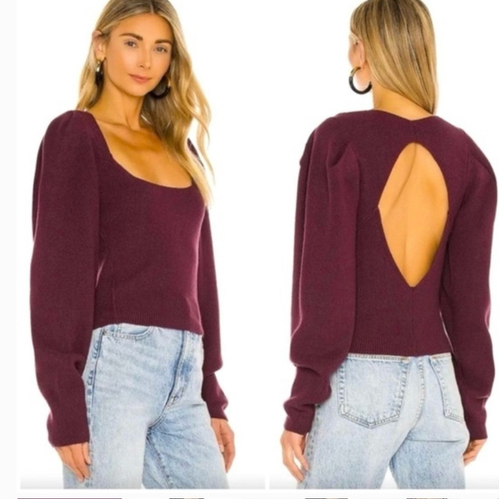 Free People Women's Saffron Sweater Size Small Pomegranate Wine Long Sleeve
